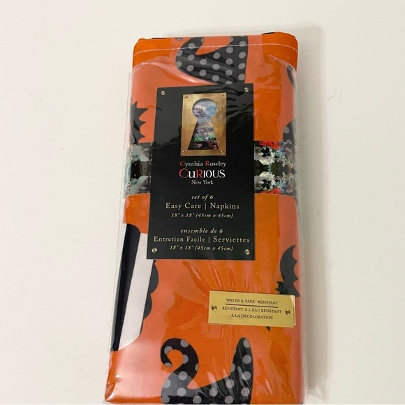 Curious By Cynthia Rowley Halloween Set of 6 Napkins - Picture 4 of 11